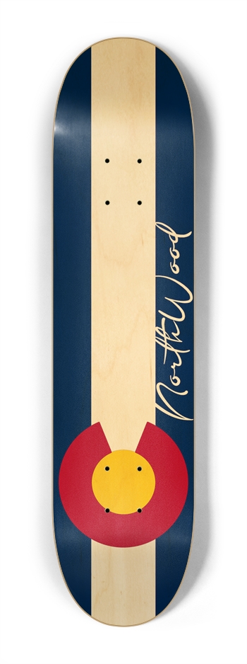 Colorado State Flag wood Grain 7-1/4 7-1/4 Mini/Kid Skateboard