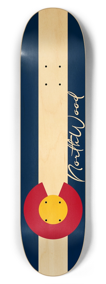 Colorado State Flag wood Grain 7-3/4 7-3/4 Skateboard Deck