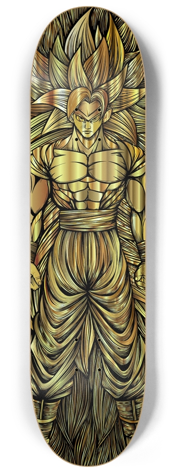 anime golden warrior glow in the dark 8-1/4 Skateboard Deck