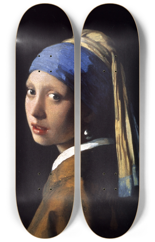 Girl With A Pearl Earring Skateboard Vermeer 2 Deck Wall Series