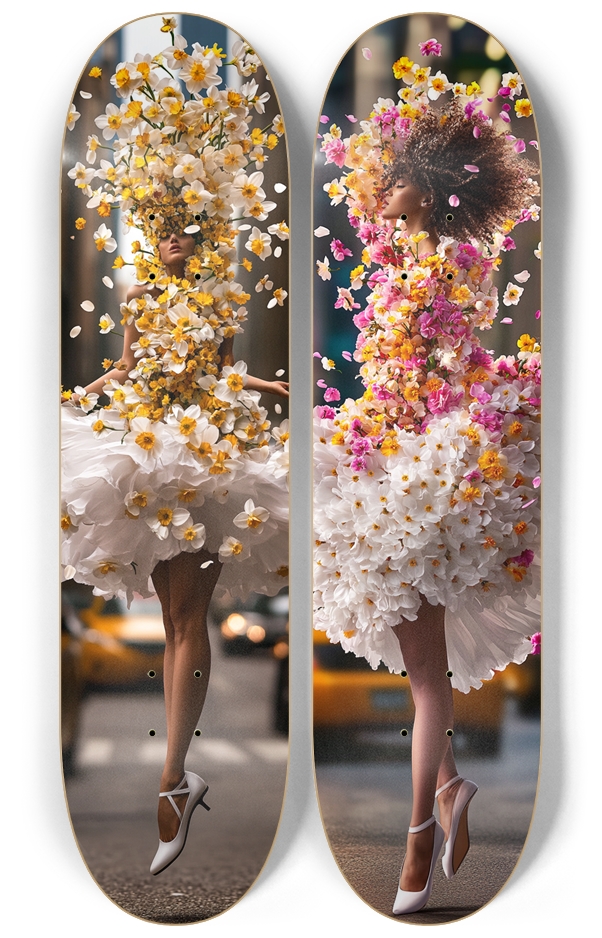 Spring lady 2 decks custom skateboard Series 2 Deck Wall Series