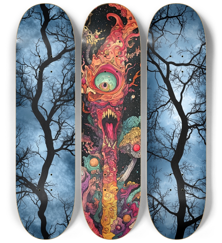 Dreamhunts 3 decks custom Skateboard Series 3 Deck Wall Series