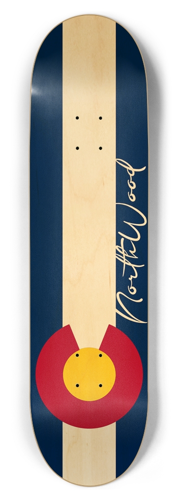 Colorado State Flag wood Grain 8-1/2 8-1/2 Skateboard Deck