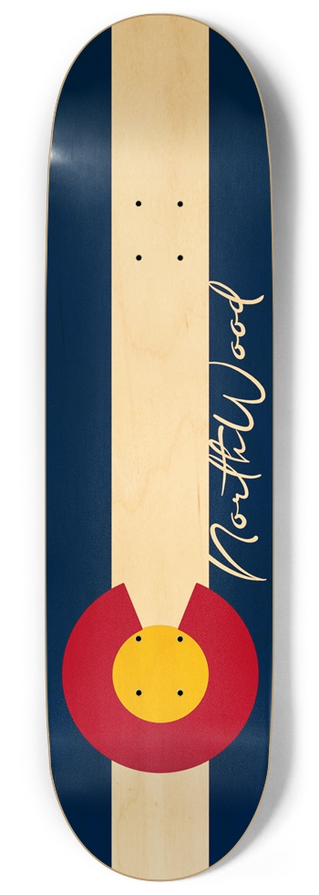 Colorado State Flag wood Grain 9 9 Inch Skateboard