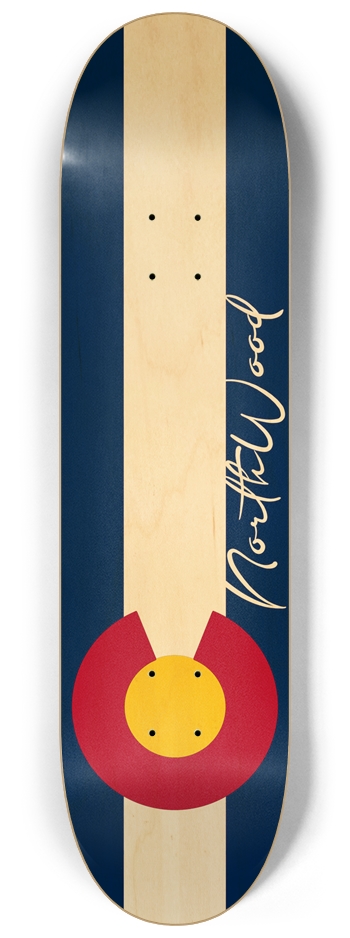Colorado State Flag wood grain 8-1/4 8-1/4 Skateboard Deck