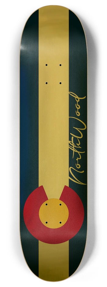 Colorado state flag 8 Gold 8 Inch Skateboard Deck
