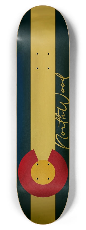 Colorado State Flag Gold 7-7/8 7-7/8 Skateboard Deck