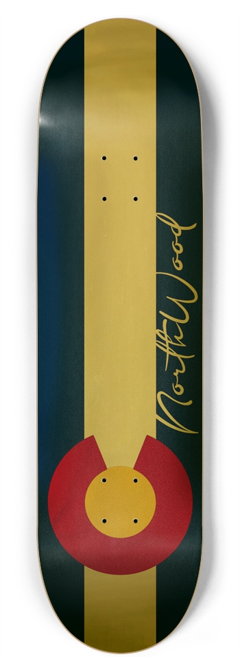 Colorado State Flag Gold 8-3/4 8-3/4 Inch Skateboard