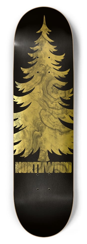 Gold Foil Pine 8-3/4 8-3/4 Inch Skateboard