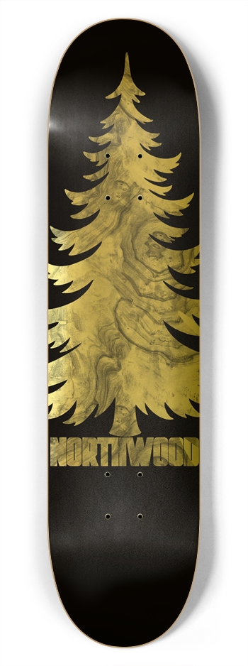 Gold Foil Pine 7-3/4 7-3/4 Skateboard Deck