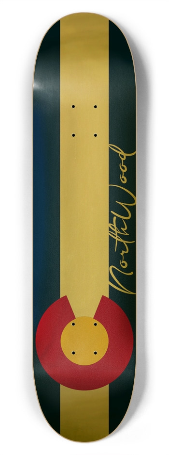 Colorado State Flag Gold 7-3/4 7-3/4 Skateboard Deck