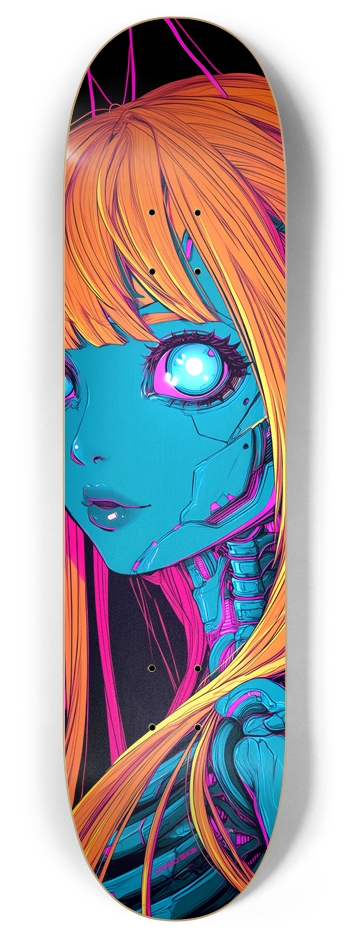 Cyberpunky Skull Doll Skateboard 8 Inch Skateboard Deck