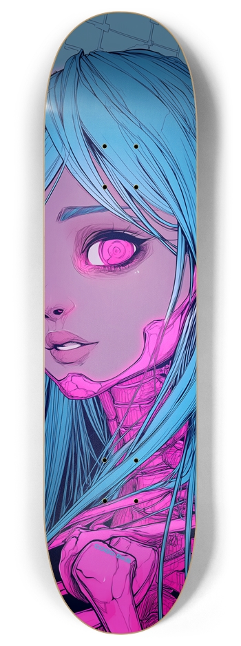 Cyberpunk Skull Doll Skateboard 8 Inch Skateboard Deck