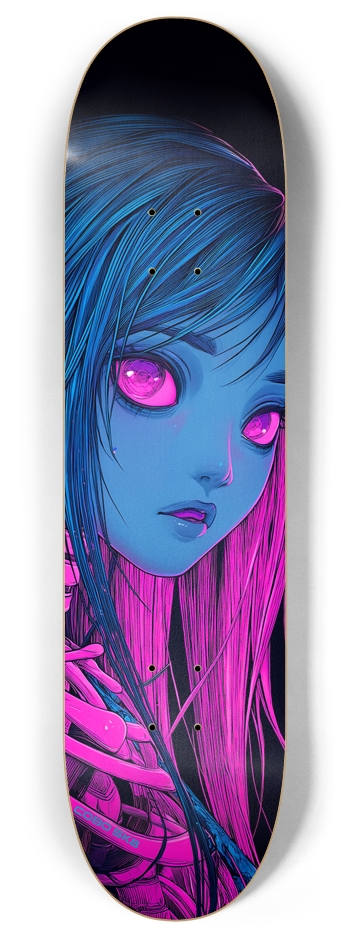 Pink eyes Skull Doll Skateboard 8 Inch Skateboard Deck