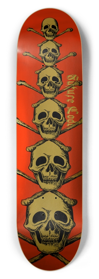 XXX - W8.5” x L32.75” Gold Foil  8-1/2 Skateboard Deck