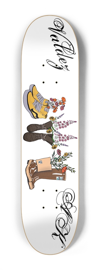 Floral Boots & Sneakers Mini/Kids Skateboard 7-1/4 Mini/Kid Skateboard