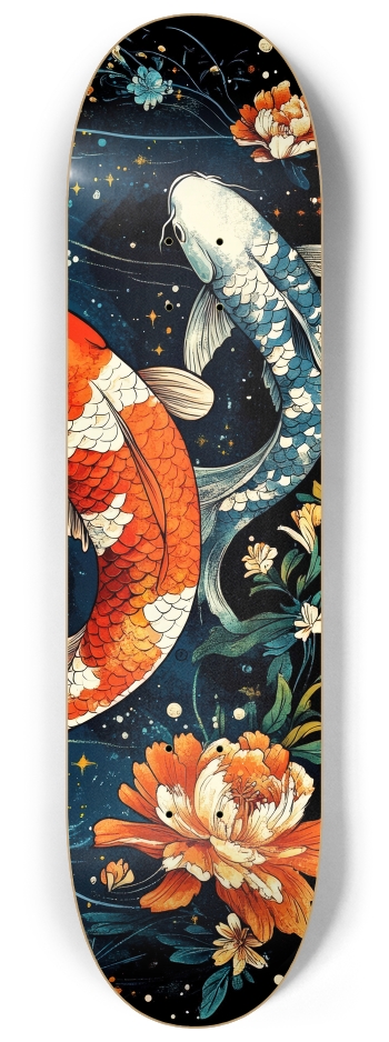 Koi Fish Wall Art Japanese Wall Art Skateboard #2 8-1/4 Skateboard Deck