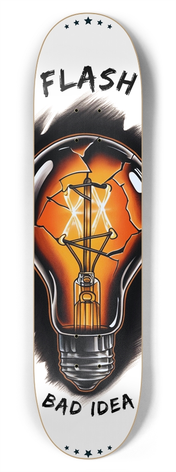 FLASH - BAD IDEA (WHITE) 7-3/4 Skateboard Deck