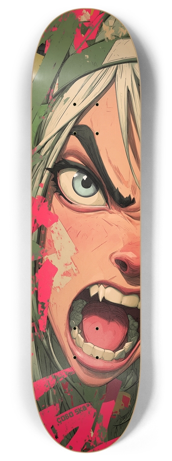 Vintage Screaming Girl Skateboard 8 Inch Skateboard Deck