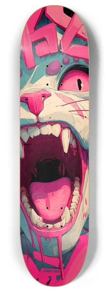 Pink Cat Skateboard 8 Inch Skateboard Deck