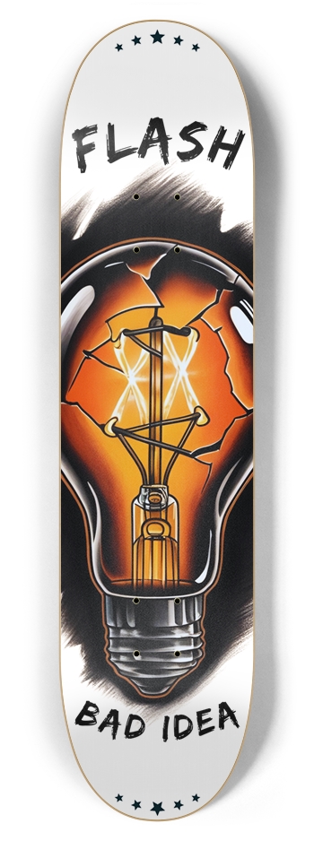 FLASH - BAD IDEA (WHITE) 7-7/8 Skateboard Deck