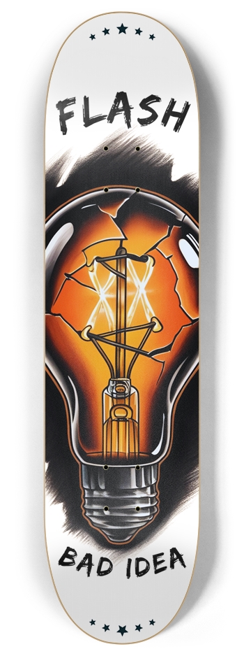 FLASH - BAD IDEA (WHITE) 8 Inch Skateboard Deck