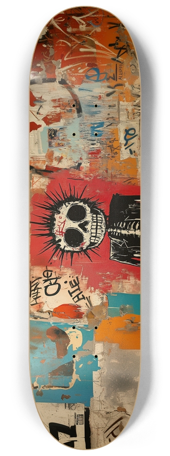 Spikey 2 - punk skull with spikes 8-1/4 Skateboard Deck