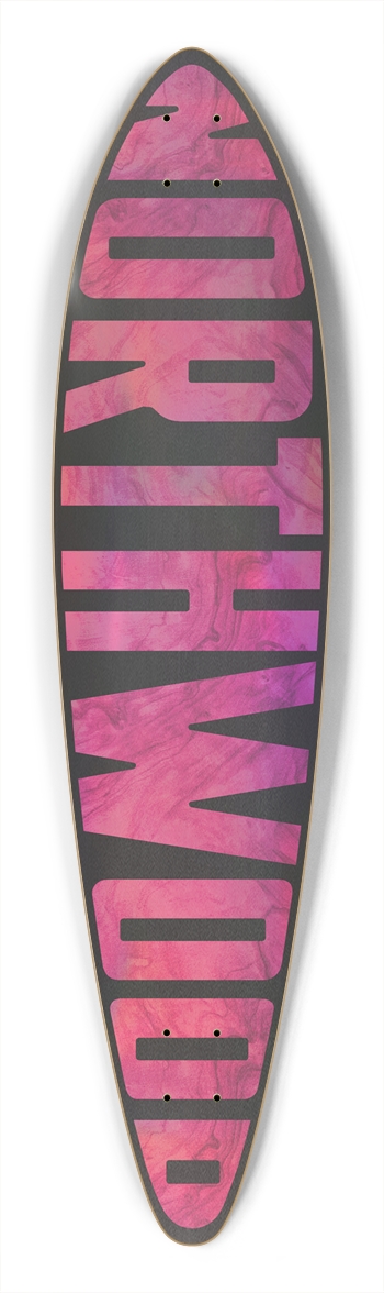 Holo Pink Wood Grain Pintail Longboard