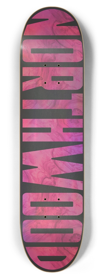 Holo Pink Wood Grain 7-7/8 7-7/8 Skateboard Deck