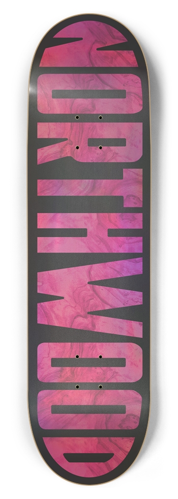 Holo Pink Wood Grain 8-3/4 8-3/4 Inch Skateboard