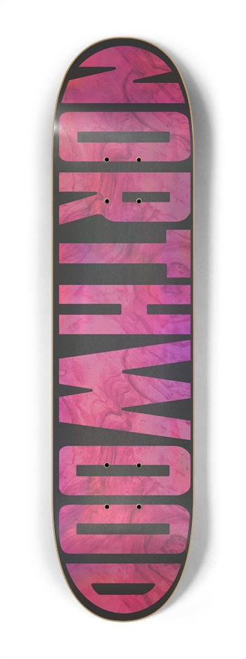 Holo Pink Wood Grain 7-1/4 7-1/4 Mini/Kid Skateboard