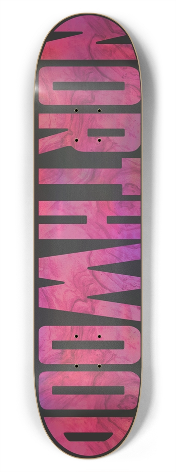 Holo Pink Wood Grain 7-3/4 7-3/4 Skateboard Deck