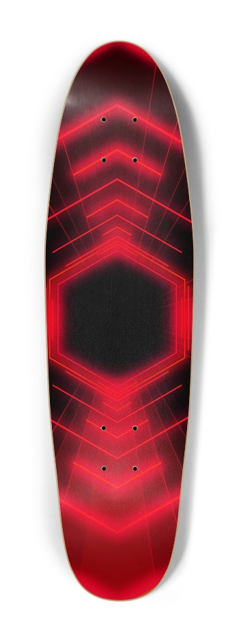 red lazer Skateboard Cruiser Shape