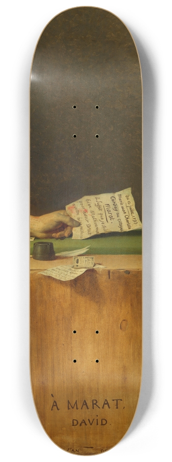 The Death Of Marat Skateboard David Wall Art #3 8-1/4 Skateboard Deck