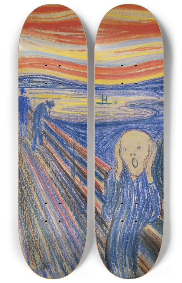 The Scream Skateboard Edward Munch Wall Art 2 Deck Wall Series