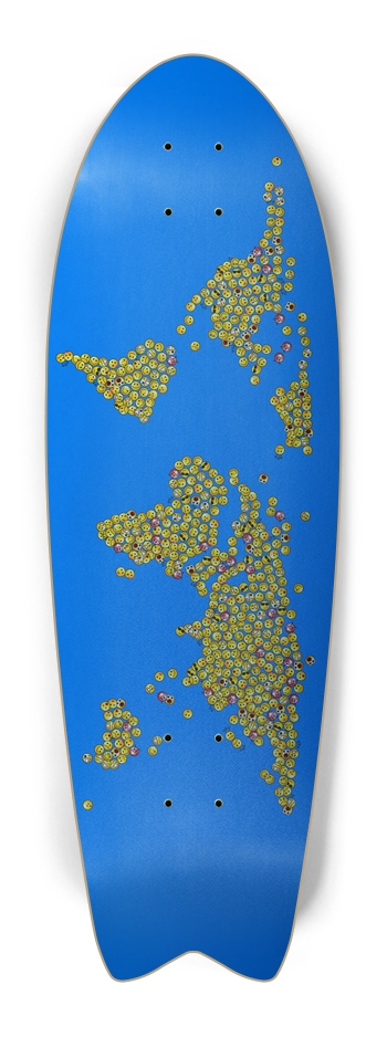 smiling world Skateboard Fish Tail
