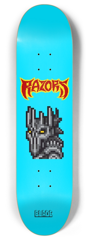 Razor Blade Wave Blue 8 Inch Skateboard Deck