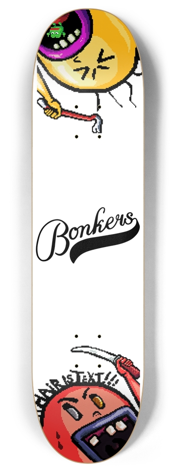 Bonkers White 8 Inch Skateboard Deck