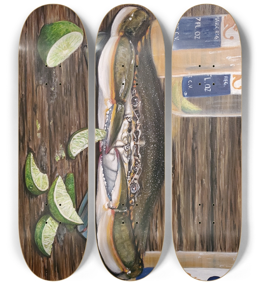 Skateboard Series Smells Like Day Drinkin 3 Deck Wall Series