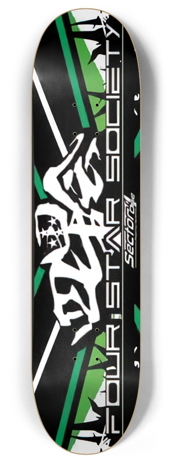 Four Star Society Hachimaki green 8 Inch Skateboard Deck