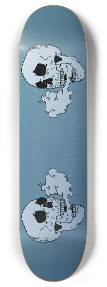 Burning Blue skulls 8 Inch Skateboard Deck