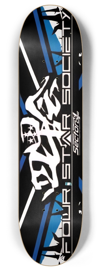 Four Star Society Hachimaki blue 8 Inch Skateboard Deck
