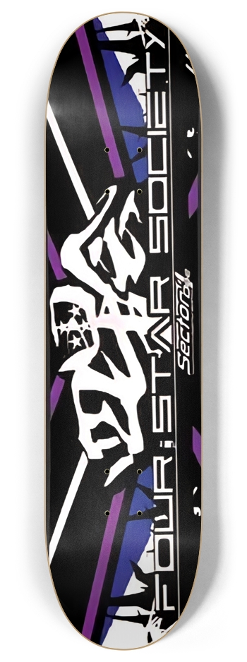 Four Star Society Hachimaki purple 8 Inch Skateboard Deck