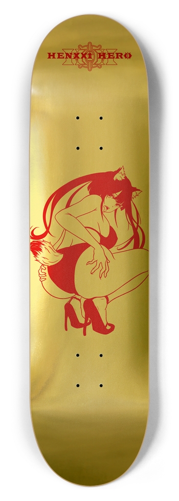 Fox girl Gold Red 8.5 8-1/2 Skateboard Deck
