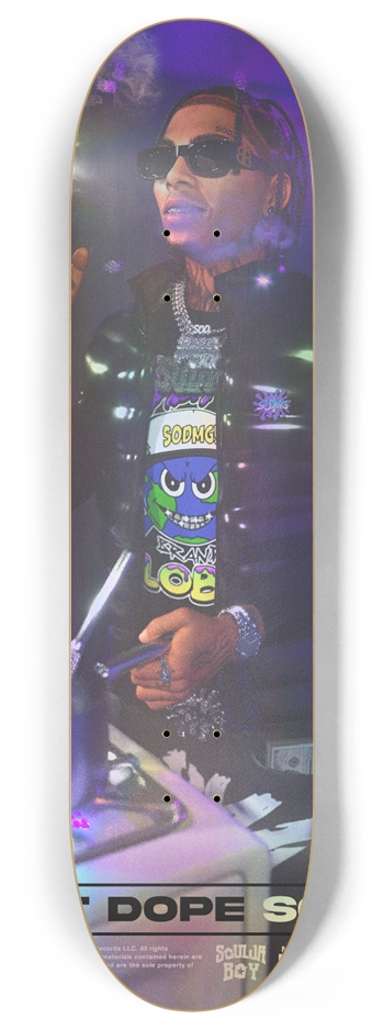 Soulja Boy SODMG Holographic 8 Inch Skateboard Deck