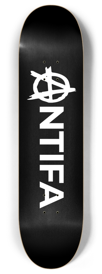Antifa 7-Ply Canadian Maple Skateboard Deck | Bold Black Background & Anarchy Symbol 8 Inch Skateboard Deck