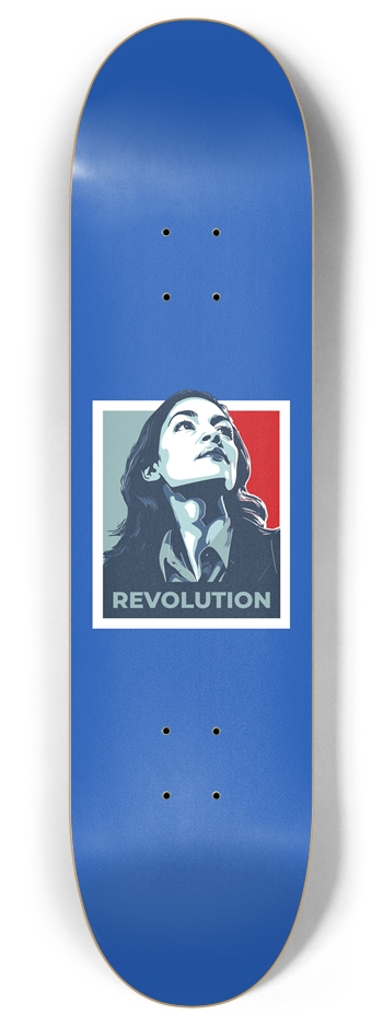 Alexandria Ocasio-Cortez Revolution 7-Ply Canadian Maple Skateboard Deck | Protest Deck 8 Inch Skateboard Deck