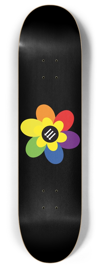 Flower Power 7-Ply Canadian Maple Skateboard Deck | Red & White Stripes, Anti-Fascist Design 8 Inch Skateboard Deck