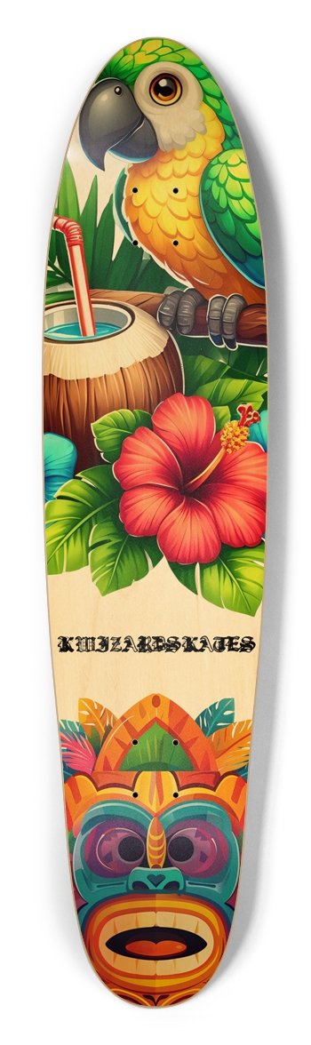 Custom Longboard TIKI PARROT & MONKEY Longboard Shape