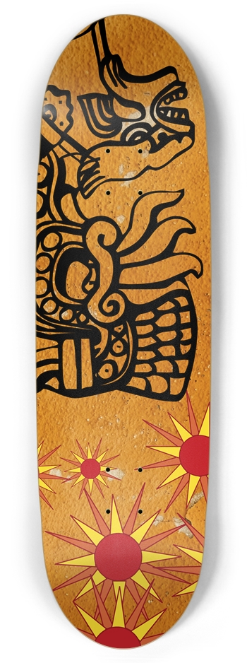 Heraldic sun motif foot shape Retro Deck Football Shape